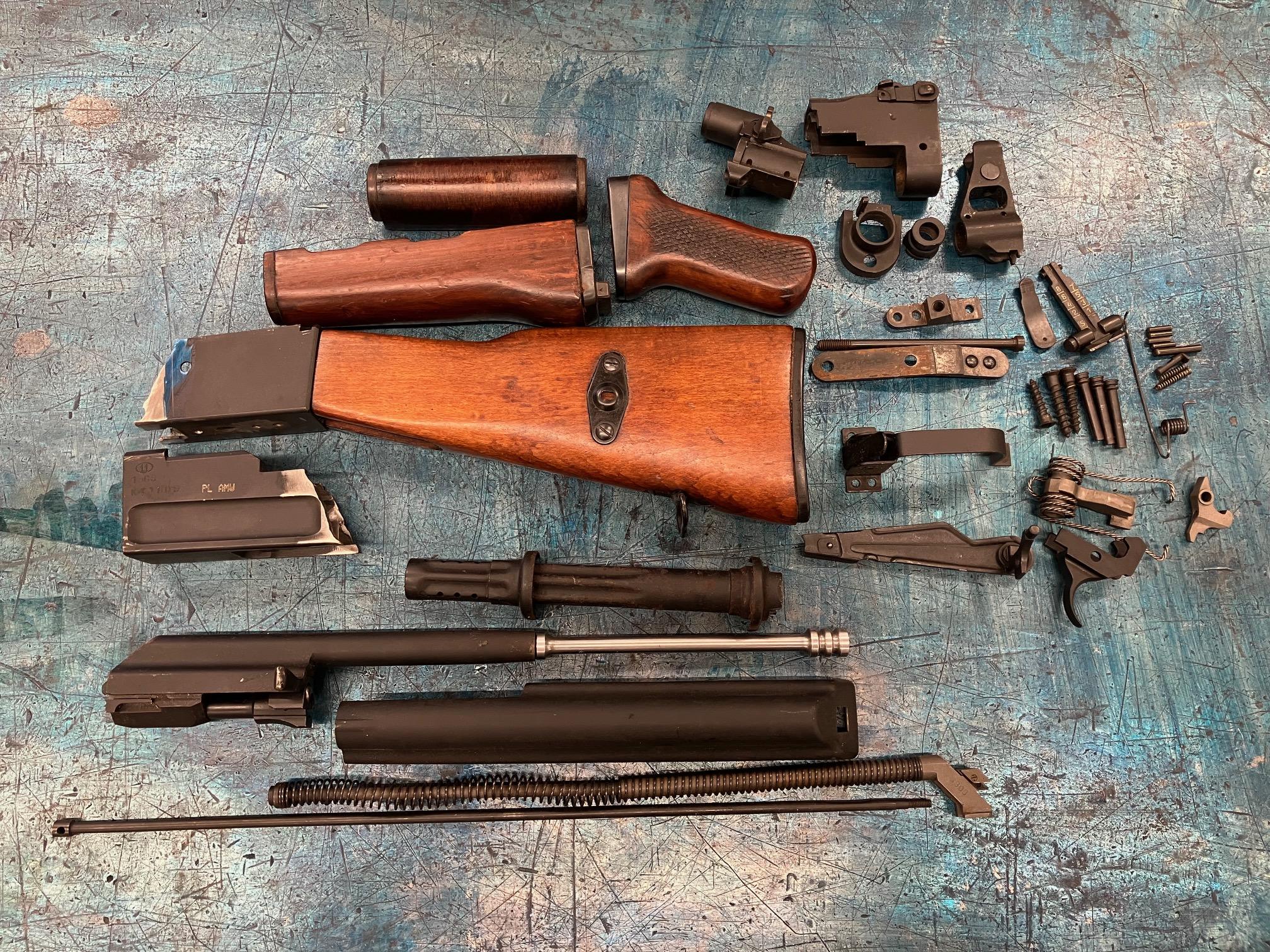 Two Polish AK-47 KBK milled parts kits with hardwood stock sets,Turbo ...