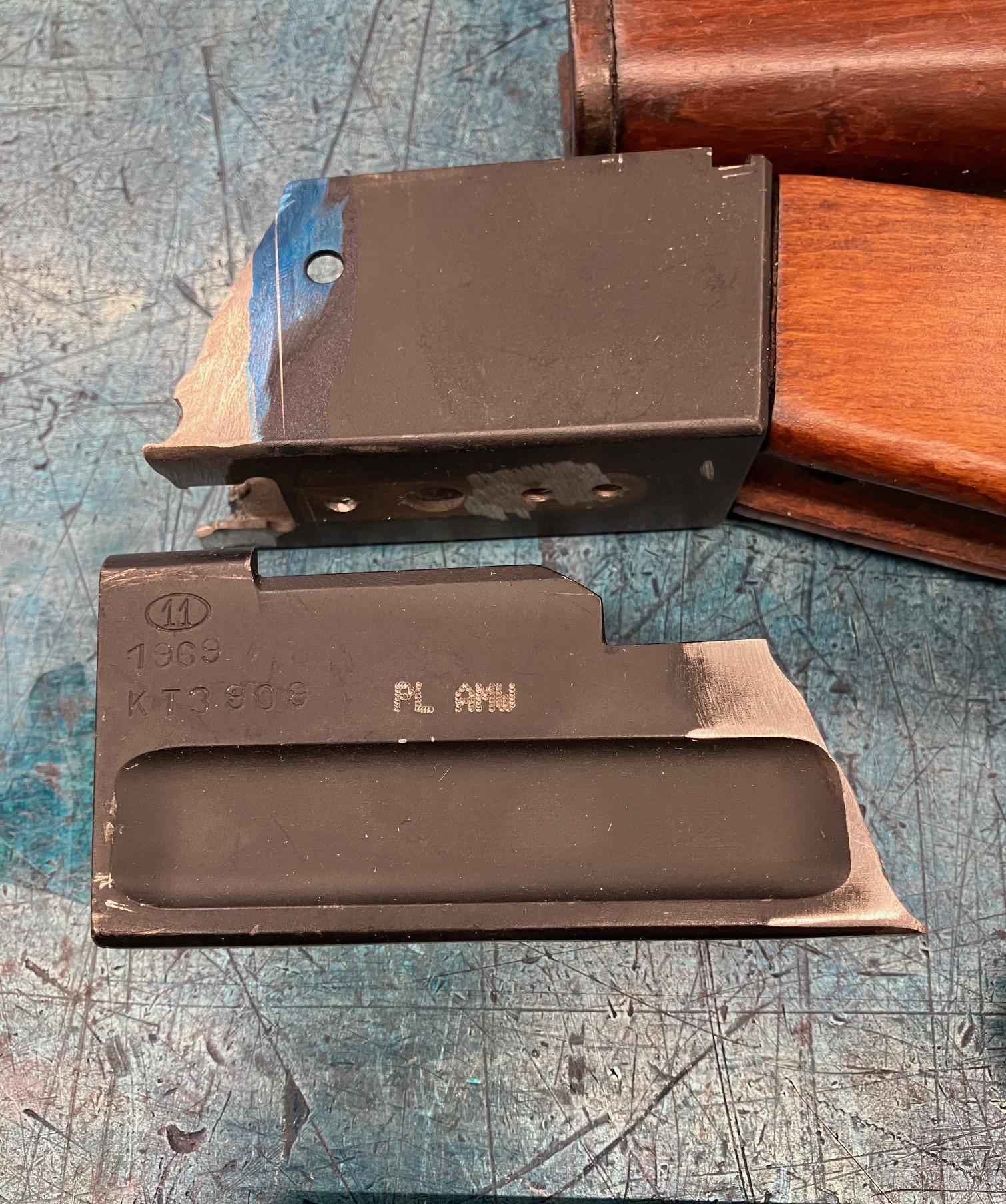 Two Polish AK47 KBK milled parts kits with hardwood stock sets,Turbo