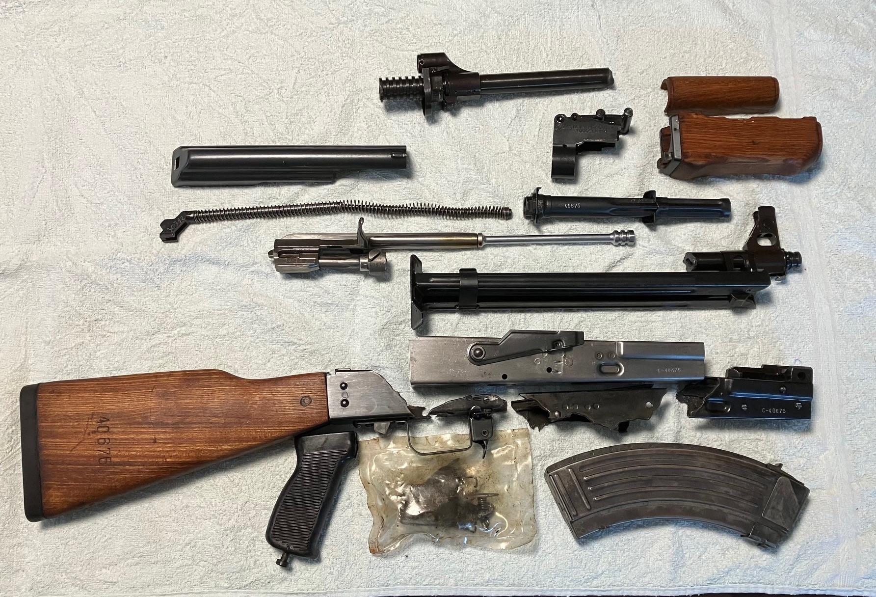 Polish AKM parts kits, Suomi M31 parts kit, Yugo M72 parts kit with